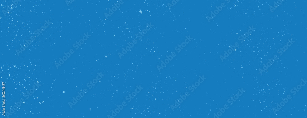 Poster blue background with a speckled texture. the background is vibrant blue with a scattered, star-like 