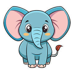 Fototapeta premium elephant cartoon with blank sign