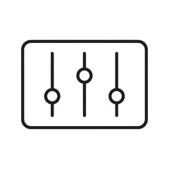 Control panel icon with sliders for settings and adjustment interface Equalizer or customization options symbol for user preference and configuration