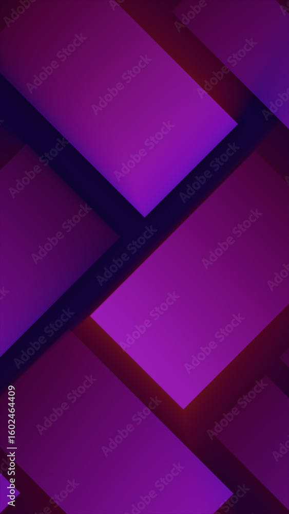 Aufkleber geometric abstract pattern with glowing purple and red tiles floating in a dark futuristic space