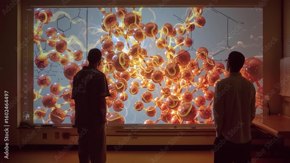 Aufkleber students observe molecular structures in a laboratory setting