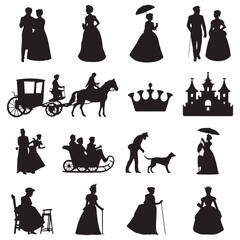 Victorian Era Silhouettes of People and Scenes vintage