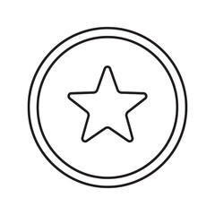 Fototapeta premium Star in a circle icon for favorite and quality rating symbol Best choice and bookmark button for user interface design and achievement award