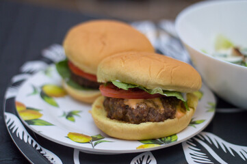 burger on a plate
