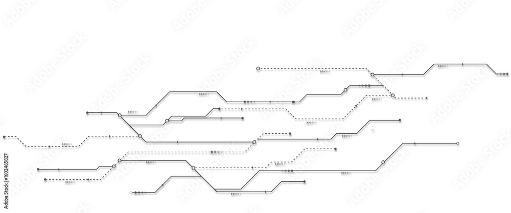 Poster vectors white abstract geometric dots and lines connection circuit concept. hi tech digital connect,