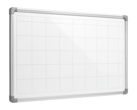 Large wall planner whiteboard for a home office, featuring grids for daily tasks and monthly schedules.