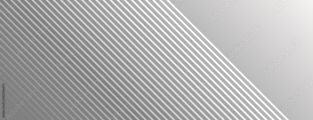 Poster the background is a sleek, modern style with diagonal white stripes on a gray background, creating a