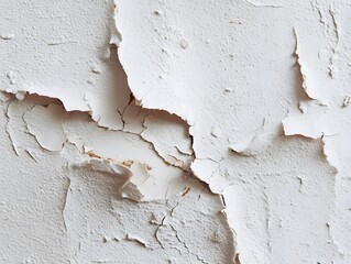 Obraz premium Peeling white paint on wall.