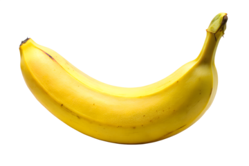 A perfectly ripe yellow banana isolated on transparent background