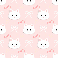 seamless pattern with cat , fabric pattern, gift wrapping paper, notebook cover, phone case , background 