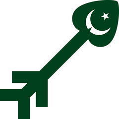 heart arrow in Pakistan flag icon 

