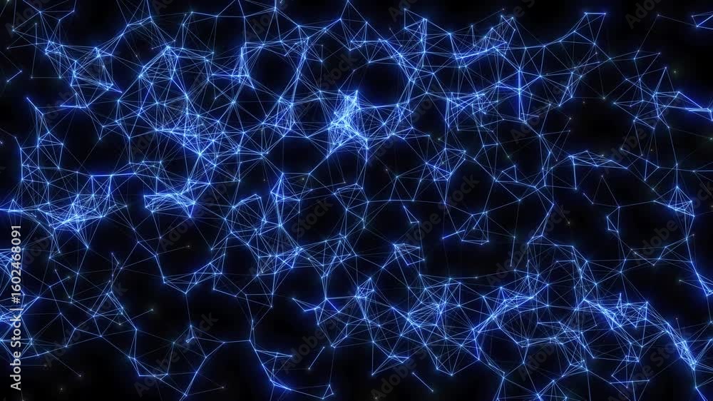 Poster abstract blue glowing plexus network digital connections background, symbolizing global communicatio