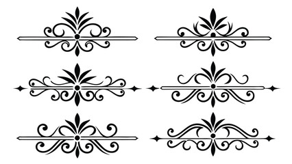 Black ornate decorative flourishes and dividers vintage