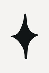 Fototapeta premium Minimalist black star shape on a light, element vector
