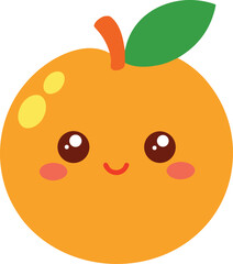 Cute Fruit Emoji Set Isolated on White Background

