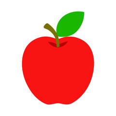 Juicy Red Apple with Green Leaf Photo for Fresh Fruit and Healthy Food Design, Juicy Red Apple Photo, Fresh Red Apple with Leaf, Ripe Apple Closeup Image

