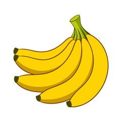 Ripe Banana Bunch Photo with White Background for Fresh Tropical Fruit and Healthy Food Design, Ripe Banana Bunch Photo, Yellow Banana Cluster Image, Fresh Banana Bunch Closeup

