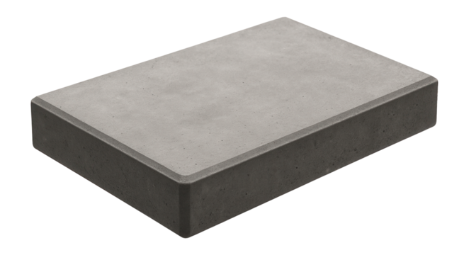 Paving tile for a private garden path, featuring a classic rectangular shape and a smooth concrete finish.