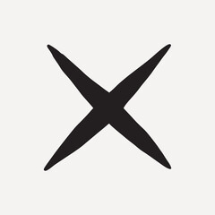 Fototapeta premium Bold black brushstroke cross vector