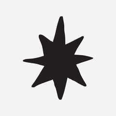 Abstract black star shape vector
