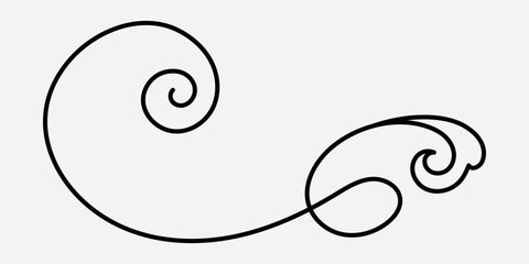 Obraz premium Elegant swirling line art design, hand drawn vector