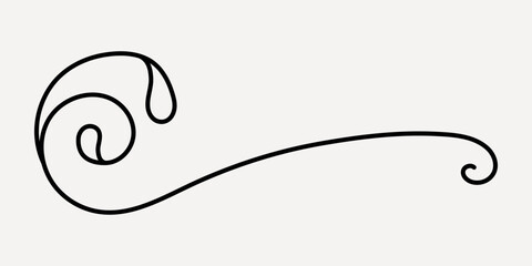 Elegant decorative swirl design, hand drawn vector