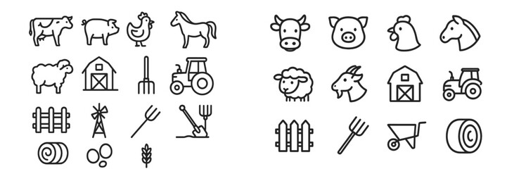 Obraz premium Farm animals and equipment illustrating rural life and agriculture concepts