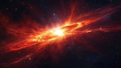 Fiery cosmic nebula, radiant center