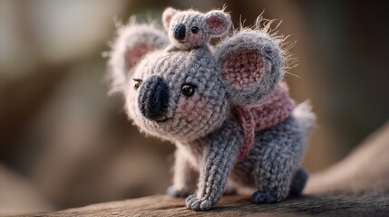 Obraz premium A cute, brown, fluffy teddy bear, an isolated stuffed animal, is a soft, fun gift for a baby