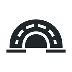 Fototapeta premium Black and white icon of ancient roman colosseum architecture