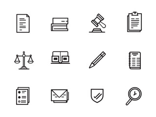 Subpoena Icon Minimalist Line Art
