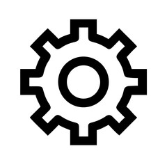 Black settings icon. Cogwheel symbol. Gear wheel vector linear icon for use in any purpose.