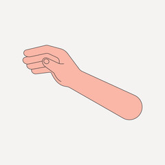 Hand arm, gesture flat collage element vector