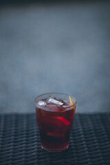 glass of cola with ice