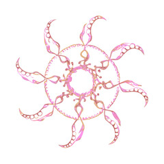 Decorative pink mandala in circular abstract form