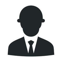 Silhouette of anonymous individual in business suit icon