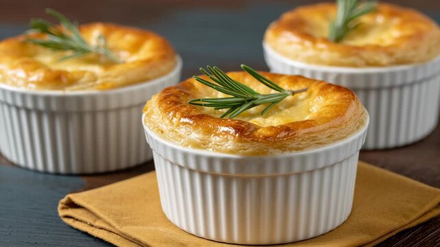 Fall appetizers baked savory pastry dishes in ramekins