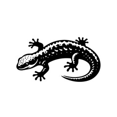Naklejka premium Stylized Black and White Gecko Illustration.