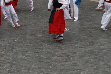 Basque dance folk performance in an outdoor festival