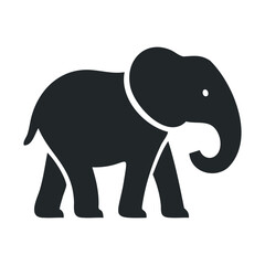 Obraz premium Minimalist black elephant silhouette illustration