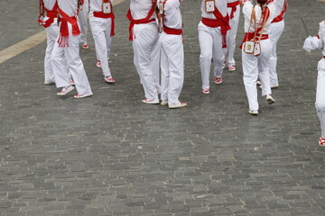 Young men in traditional Basque folk dance costume