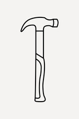 Hammer line art vector
