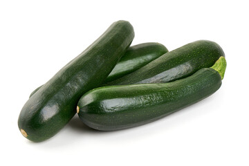 Fresh Green Zucchini Squash, isolated on white background