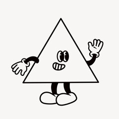 Triangle shape cartoon, creative character illustration vector