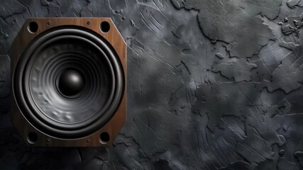 Close-up of a speaker with wall texture. Suitable for music videos, background videos and presentations.
