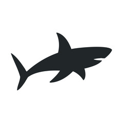 Obraz premium Silhouette of a shark swimming in ocean