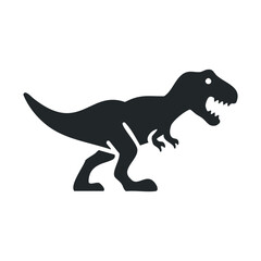 Naklejka premium “silhouette of a t-rex dinosaur icon in black on white background”