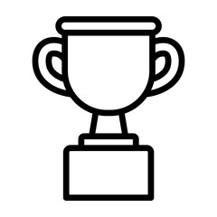 Gold Trophy Vector Line Icon Design