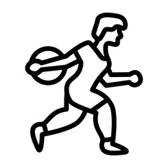 Discus Throw Vector Line Icon Design