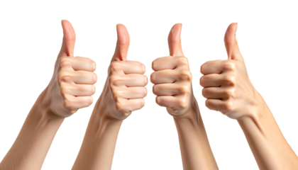 Hands giving a "thumbs up" gesture, conveying positivity and agreement.